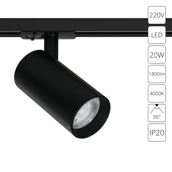 0-1380 A1947PL-1BK СВЕТИЛЬНИК ПОТОЛОЧНЫЙ BENE 220В 20Вт 1800Лм 4000К 90+ 36°