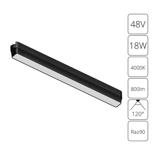 0-1631 A6168PL-1BK СВЕТИЛЬНИК ПОТОЛОЧНЫЙ RAPID 48В 15Вт 800лм 4000К 90+ 120°