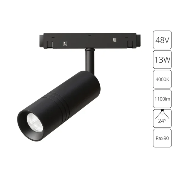 0-1702 A5721PL-1BK СВЕТИЛЬНИК ПОТОЛОЧНЫЙ EXPERT 48В 13Вт 1100Лм 4000К 90+ 24°