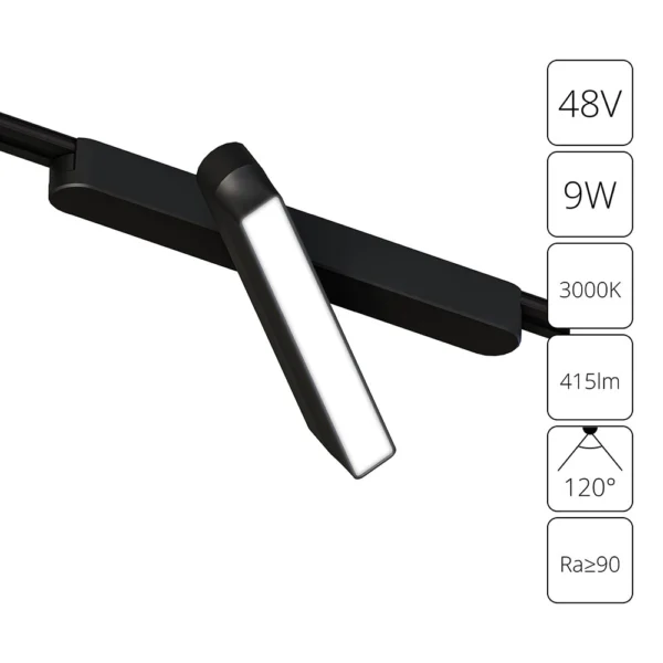 0-1987 A1160PL-1BK СВЕТИЛЬНИК ПОТОЛОЧНЫЙ RAPID 48В 9Вт 416лм 3000К 90+ 120°