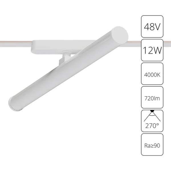 0-2335 A6165PL-1WH СВЕТИЛЬНИК ПОТОЛОЧНЫЙ RAPID 48В 12Вт 720лм 4000К 90+ 270°