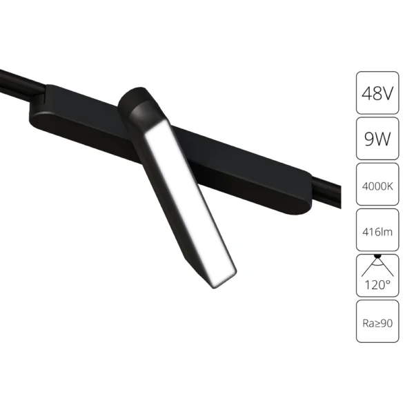 0-2618 A6160PL-1BK СВЕТИЛЬНИК ПОТОЛОЧНЫЙ RAPID 48В 9Вт 416лм 4000К 90+ 120°