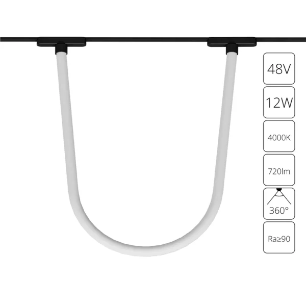 0-2622 A6167PL-1BK СВЕТИЛЬНИК ПОТОЛОЧНЫЙ RAPID 48В 12Вт 720лм 4000К 90+ 360°