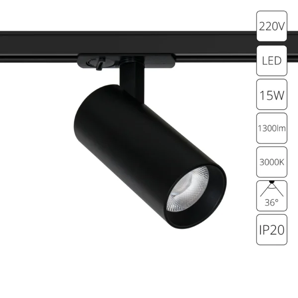 0-2778 A1936PL-1BK СВЕТИЛЬНИК ПОТОЛОЧНЫЙ BENE 220В 15Вт 1300Лм 3000К 90+ 36°