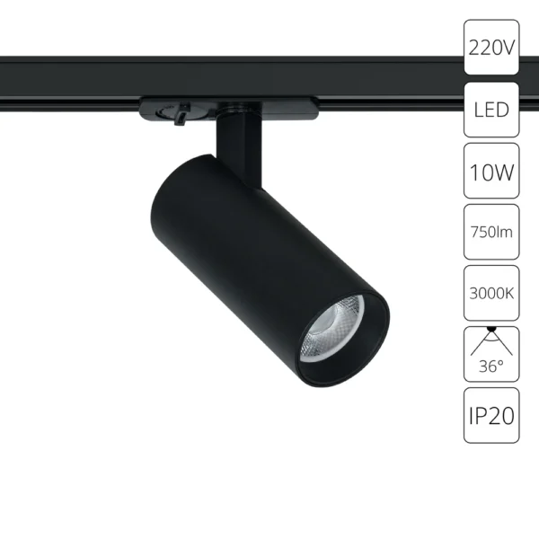 0-2803 A1935PL-1BK СВЕТИЛЬНИК ПОТОЛОЧНЫЙ BENE 220В 10Вт 750Лм 3000К 90+ 36°