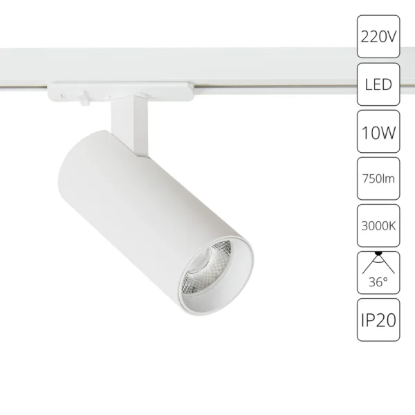0-2804 A1935PL-1WH СВЕТИЛЬНИК ПОТОЛОЧНЫЙ BENE 220В 10Вт 750Лм 3000К 90+ 36°