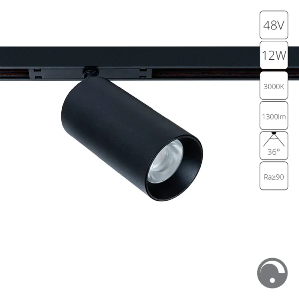 0-531 A7491PL-1BK СВЕТИЛЬНИК ПОТОЛОЧНЫЙ OPTIMA 48В 12Вт 1300Лм 3000К 90+ 36° диммирование 0/1-10В