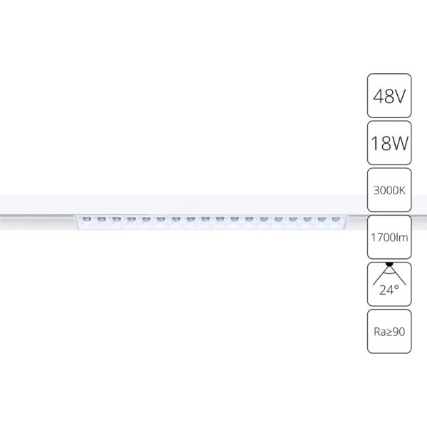 0-69 A4675PL-1WH СВЕТИЛЬНИК ПОТОЛОЧНЫЙ LINEA 48В 18Вт 1700Лм 3000К 90+ 24°