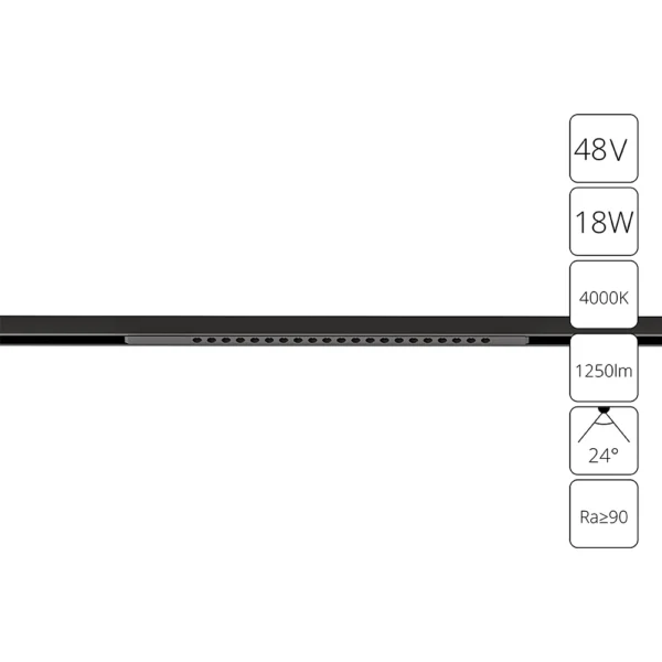 0-699 A7267PL-1BK СВЕТИЛЬНИК ПОТОЛОЧНЫЙ OPTIMA 48В 18Вт 1250Лм 4000К 90+ 24°