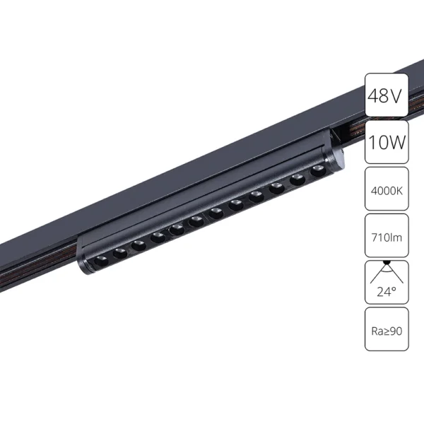 0-702 A7268PL-1BK СВЕТИЛЬНИК ПОТОЛОЧНЫЙ OPTIMA 48В 10Вт 710Лм 4000К 90+ 24°