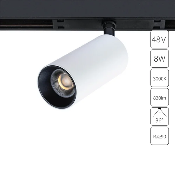 0-976 A7280PL-1WH СВЕТИЛЬНИК ПОТОЛОЧНЫЙ OPTIMA 48В 8Вт 830Лм 3000K 90+ 36°