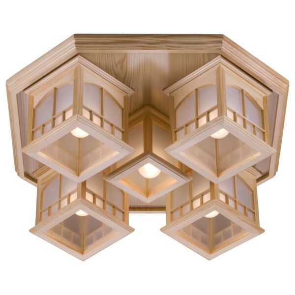 097ew7f38qrugxbyqeh1ti9vywwo69gg 513-717-05 VELANTE Деревянный стиль светильник потолочный, E27, 5x40W