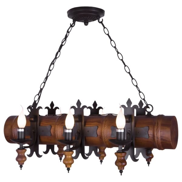 3cwvq4gkdxezmm4czudafz83u42n23ky 599-703-06 VELANTE Деревянный стиль светильник подвесной, E14, 6x40W