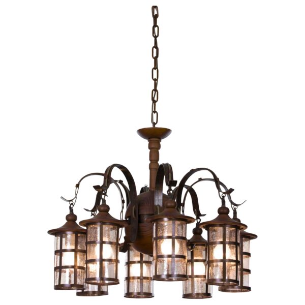 6mu0l605bla7hxsu5rujfzyz04vs8y7d 588-703-08 VELANTE Деревянный стиль светильник подвесной, E27, 8x60W