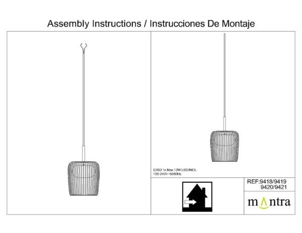 9421-ins-01-1 9421 Подвесной светильник без основания DUBAI