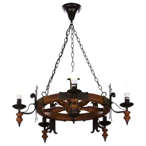 9w7uz5k13njmw9r3jwuklzhz2j0wvo6g 586-703-05 VELANTE Деревянный стиль светильник подвесной, E14, 5x40W