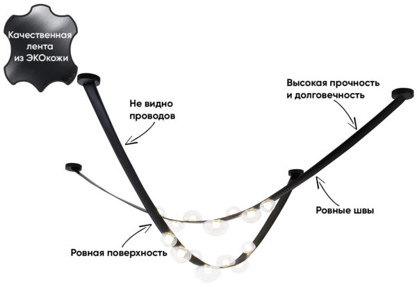 BOSQUE_SP7_L3000_BLACK-TRANSPARENT_ Светильник подвесной Crystal Lux BOSQUE SP7 L3000 BLACK/TRANSPARENT