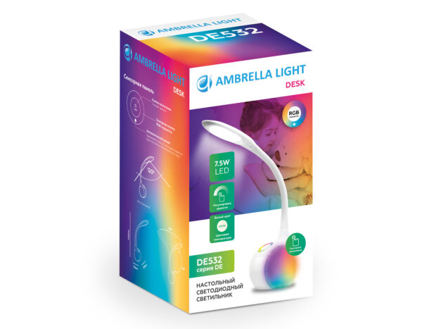 DE532_box DE532 WH белый LED 4200K+RGB 7.5W