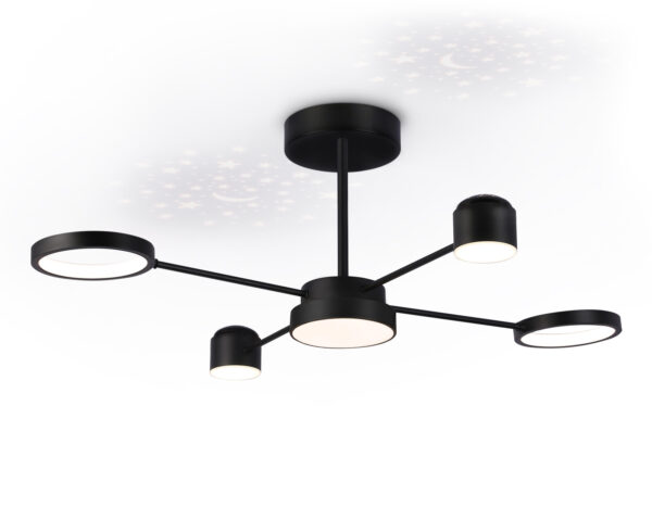 FL51632 FL51632/4+1 BK/GD черный/золото 3000K-6400K 48W 910*745*300 (ПДУ ИК)