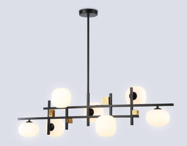 LH51017_mode1-1 LH51017/7 BK/BS/FR черный/латунь/белый матовый G9*7 max 28W 1100*240*300