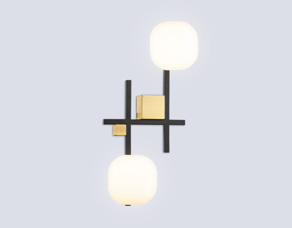 LH51019_mode1-1 LH51019/2 BK/BS/FR черный/латунь/белый матовый G9*2 max 28W 230*170*480