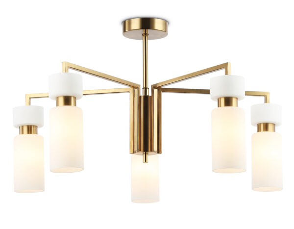 LH56124 LH56124/5 BS/FR латунь/белый матовый E14*5 max 40W D605*350