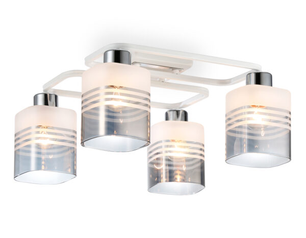 TR303205-2 TR303205/4 WH/CH/SM/FR белый/хром/дымчатый/белый матовый E27*4 max 60W 370*370*200