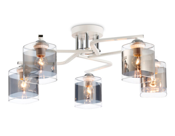 TR303219-2 TR303219/5 WH/CH/SM белый/хром/дымчатый E27*5 max 60W D580*250