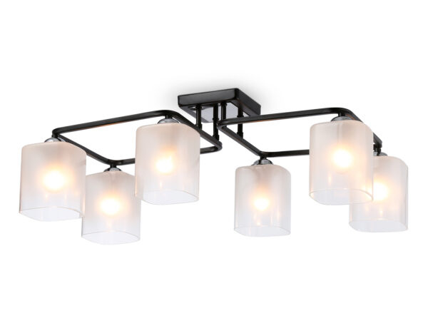 TR303224-2 TR303224/6 BK/CH/FR черный/хром/белый матовый E27*6 max 60W 615*390*220