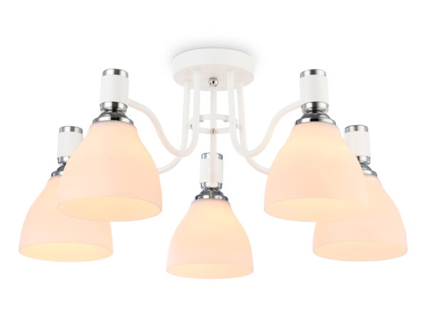 TR303305-2 TR303305/5 WH/CH/FR белый/хром/белый матовый E27*5 max 60W D600*270