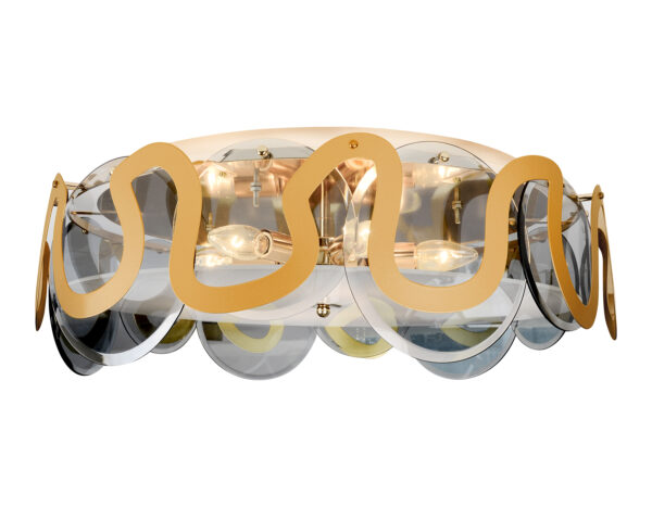 TR5328-2 TR5328/6 GD/SM/FR золото/дымчатый/белый матовый E14/6 max 40W D606*230