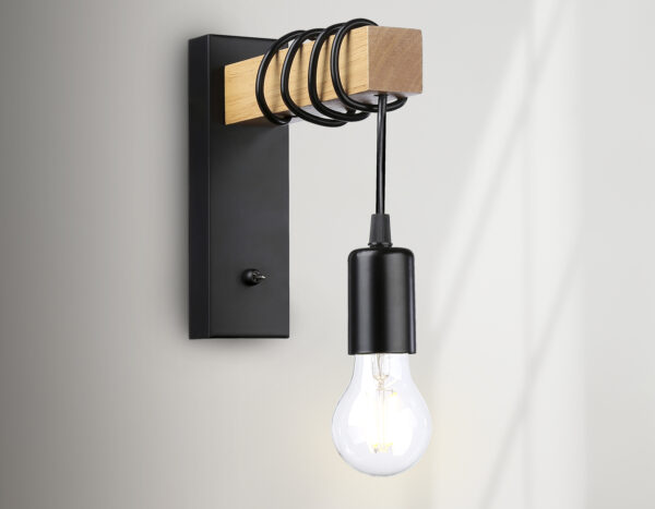 TR8181_inside TR8181 BK/LW черный/светлое дерево E27 max 40W 395*60*210