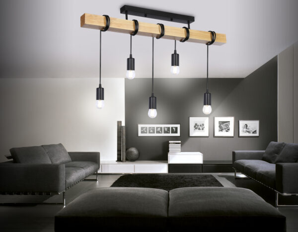 TR8183_inside TR8183/5 BK/LW черный/светлое дерево E27*5 max 40W 800*50*420