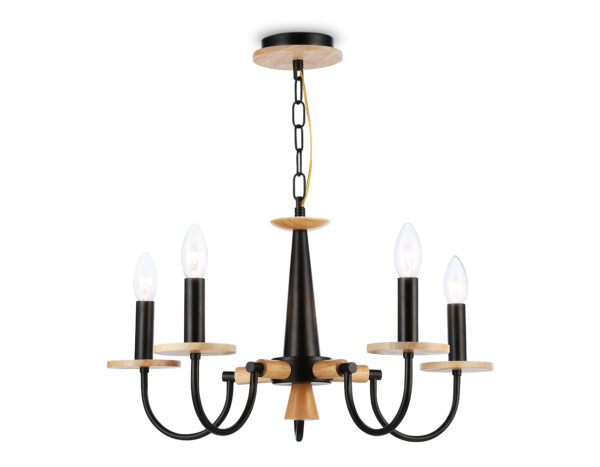 TR9593-2 TR9593/5 BK/LW черный/светлое дерево E14/5 max 40W D555*660