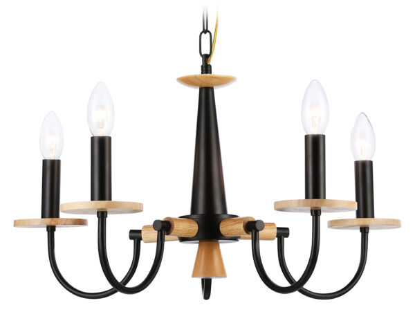 TR9593_mode1-2 TR9593/5 BK/LW черный/светлое дерево E14/5 max 40W D555*660