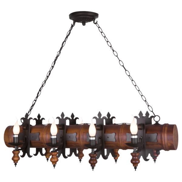 dyjewdffeebtumqh6cp1a5hpe4ergmvv 599-703-08 VELANTE Деревянный стиль светильник подвесной, E14, 8x40W