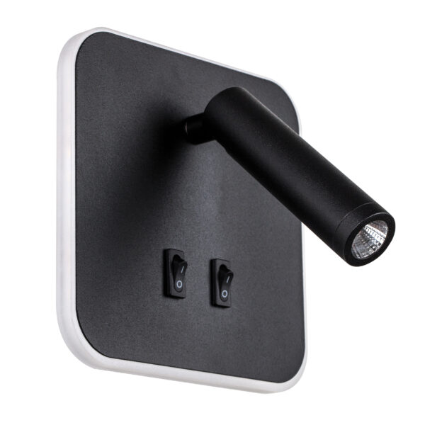 efdc38391b8711f080c0c81f66f678af_5cefe2329abb11f080c4c81f66f678af 808667 Светильник настенный MURO LED 10W+3W 730LM+120LM G ЧЕРНЫЙ 3000K