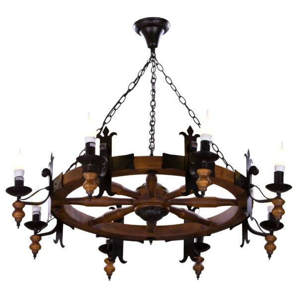 mr3867c7167i7h6tnuj5ij7aq75xf5lt 586-703-08 VELANTE Деревянный стиль светильник подвесной, E14, 8x40W