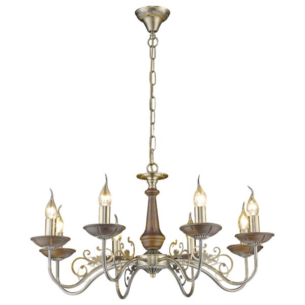 ovrjlzcjuc0a3wk7clileizu6x4x3900-1 307-503-08 VELANTE Классический стиль светильник подвесной, E14, 8x60W