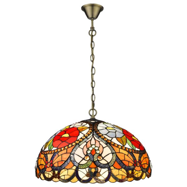 xytmee6o1611bzq2v0vupgtu032ibomy 827-806-03 VELANTE Стиль Tiffany светильник подвесной, E27, 3x60W