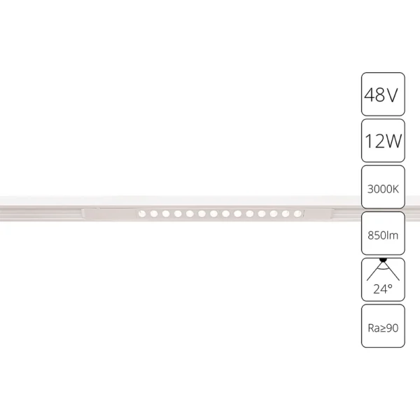 0-37 A7286PL-1WH СВЕТИЛЬНИК ПОТОЛОЧНЫЙ OPTIMA 48В 12Вт 850Лм 3000K 90+ 24°