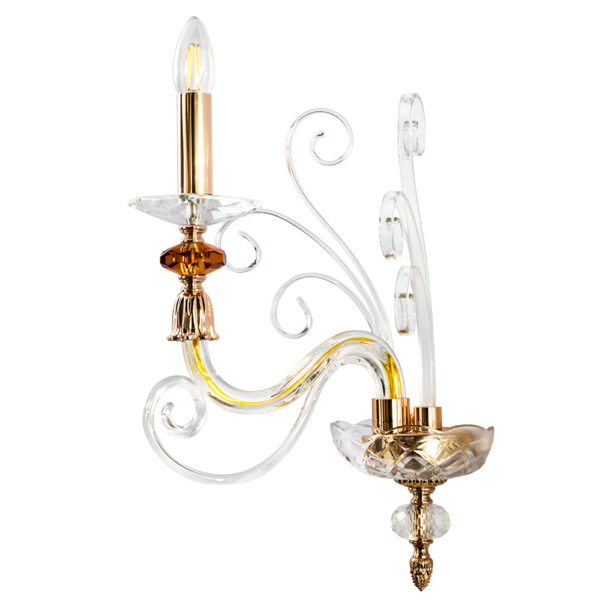 Бра Crystal Lux CATARINA AP1 V2 GOLD/TRANSPARENT-COGNAC - купить на сайте Люстры Торг 1460965 Бра Crystal Lux CATARINA AP1 V2 GOLD/TRANSPARENT-COGNAC