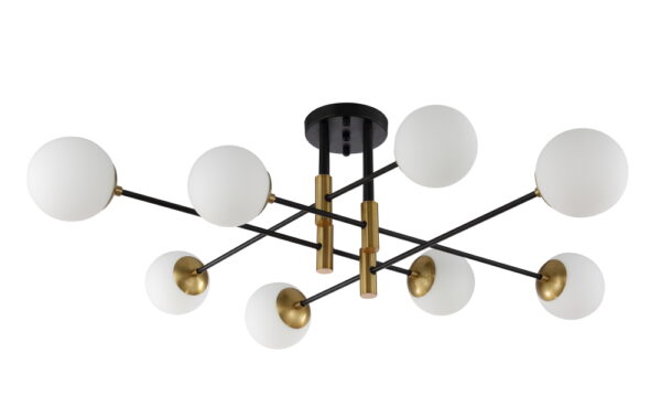 Светильник потолочный Crystal Lux FIDEL PL8 BLACK - купить на сайте Люстры Торг 1460717 Светильник потолочный Crystal Lux FIDEL PL8 BLACK