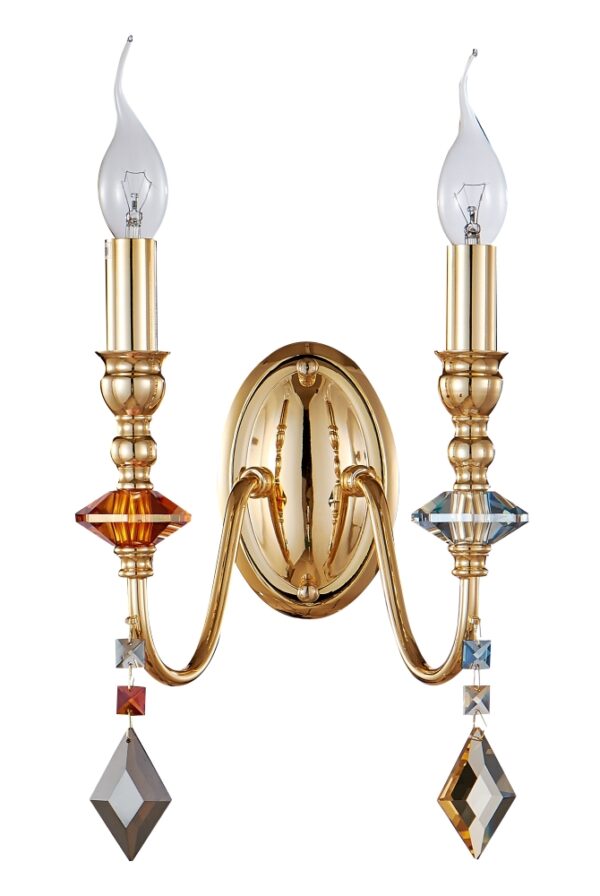 Бра Crystal Lux MERCEDES AP2 GOLD/COLOR - купить на сайте Люстры Торг 1460378 Бра Crystal Lux MERCEDES AP2 GOLD/COLOR