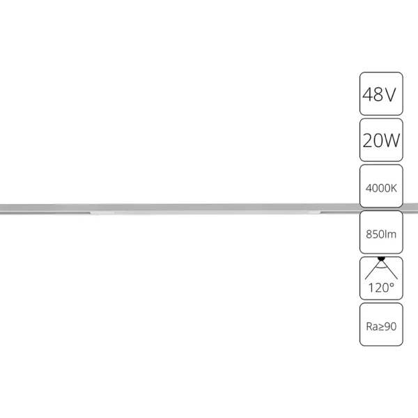 0-126 A7264PL-1WH СВЕТИЛЬНИК ПОТОЛОЧНЫЙ OPTIMA 48В 20Вт 850Лм 4000К 90+ 120°