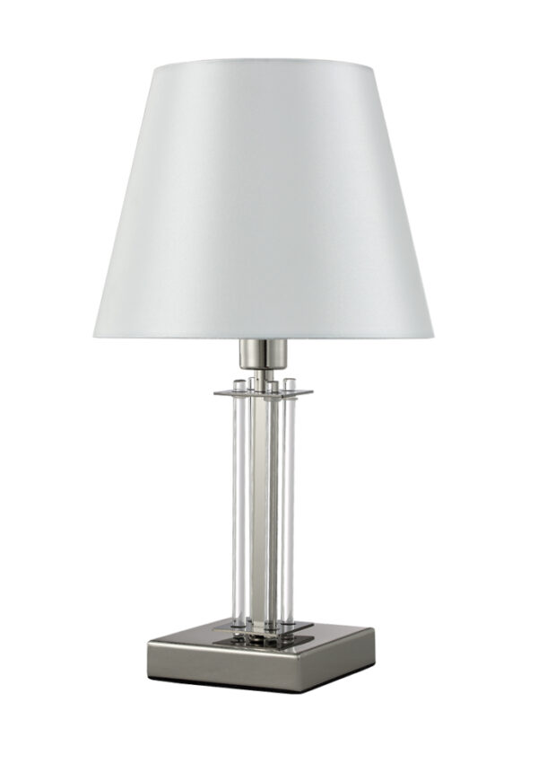 NICOLAS_LG1_NICKEL-WHITE Настольная лампа Crystal Lux NICOLAS LG1 NICKEL/WHITE
