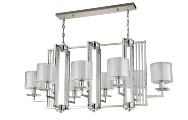 NICOLAS_SP8_L1000_NICKEL-WHITE Люстра Crystal Lux NICOLAS SP8 L1000 NICKEL/WHITE