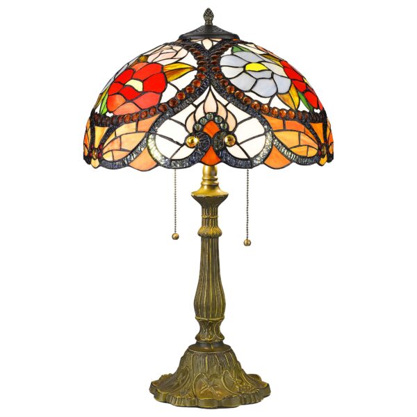z5aw7ohteazafp2ny2pdgh90d316ylon 827-804-02 VELANTE Стиль Tiffany светильник настольный, E27, 2x60W