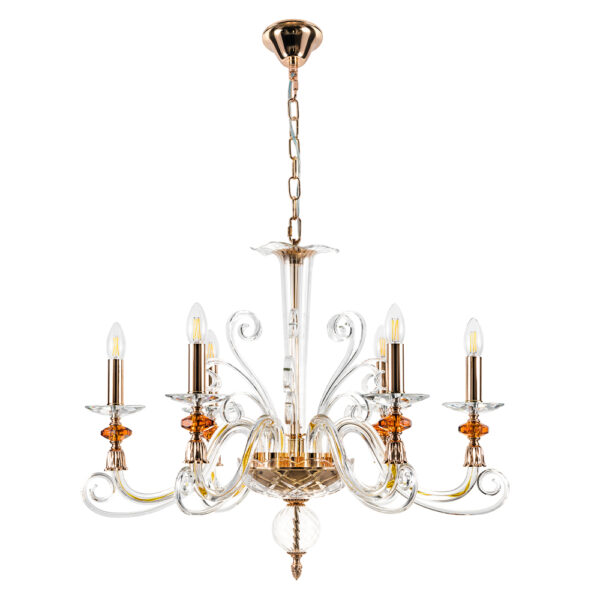 CATARINA_SP6_V2_GOLD-TRANSPARENT-COGNAC Люстра Crystal Lux CATARINA SP6 V2 GOLD/TRANSPARENT-COGNAC