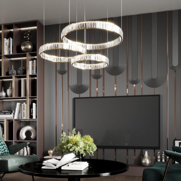 bc0ea6e0b821bfd26d3504c532a5ef3f 5015/36L L-VISION ODL23 587 золотой/прозрачный металл/хрусталь Люстра LED 36W 4000K 3600Лм VEKIA